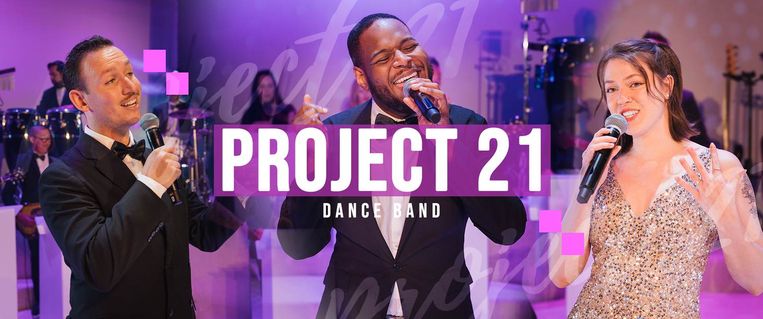 Project 21 vocalists performing with their band.