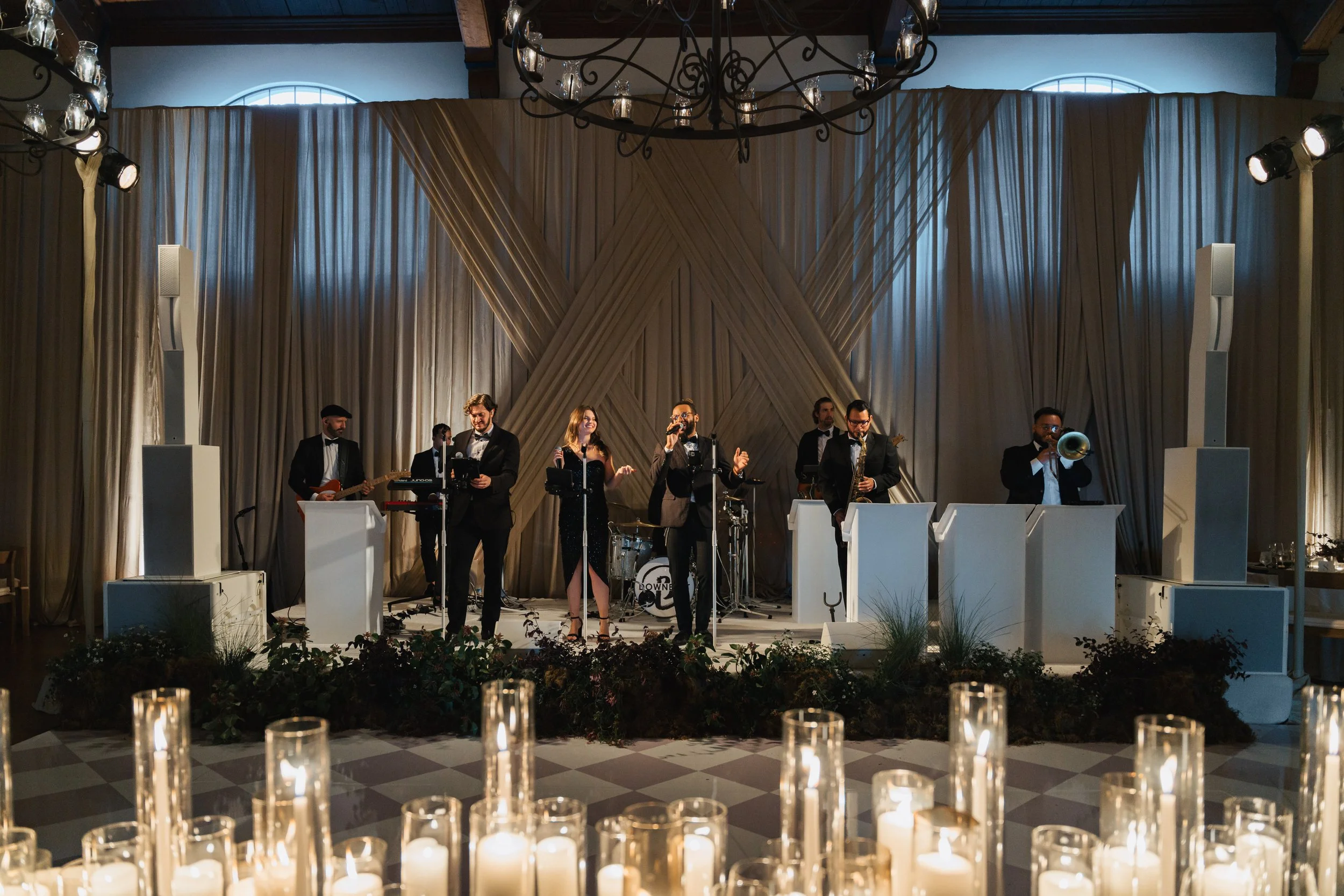 Downbeat artists performing live.